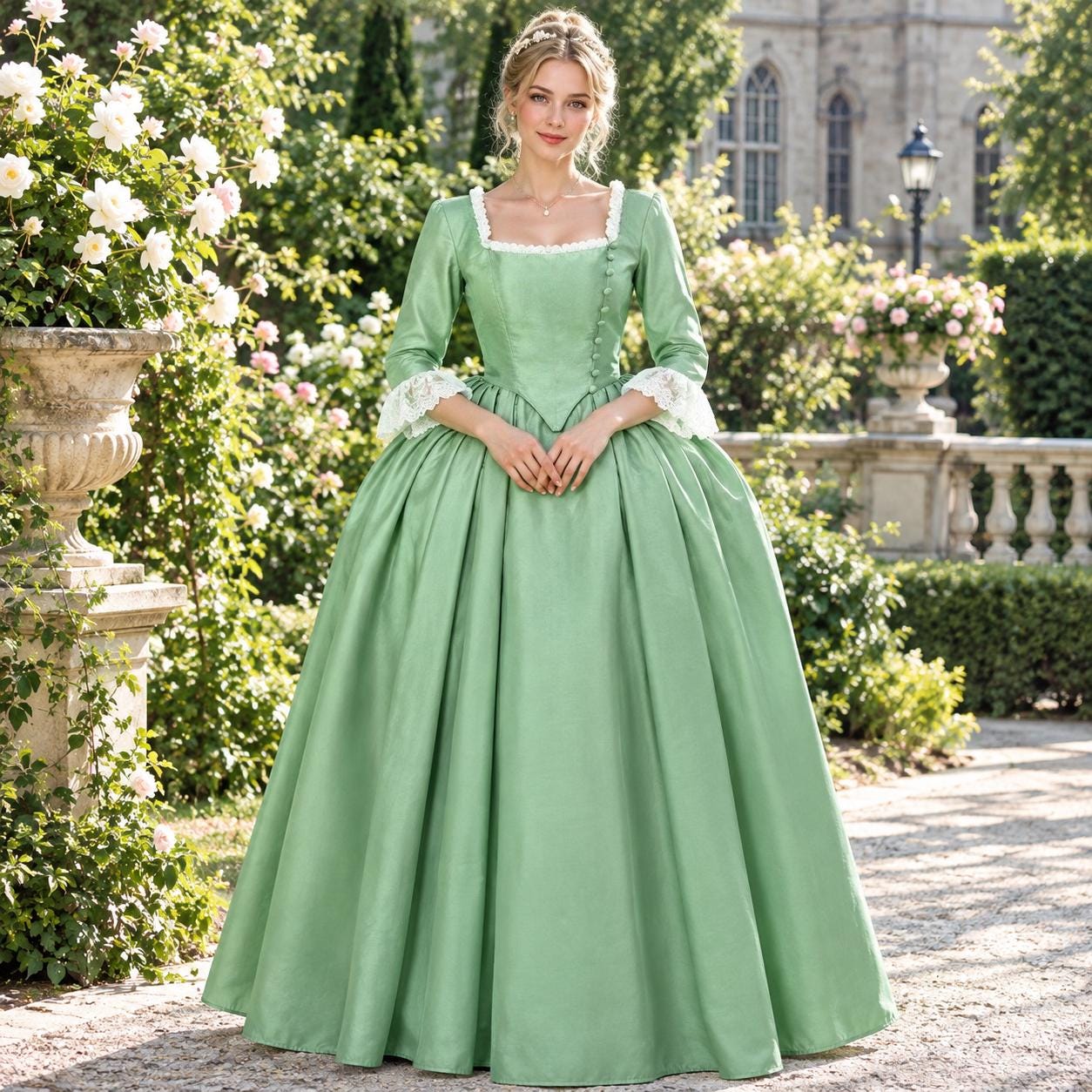green victorian wedding dress egyptian