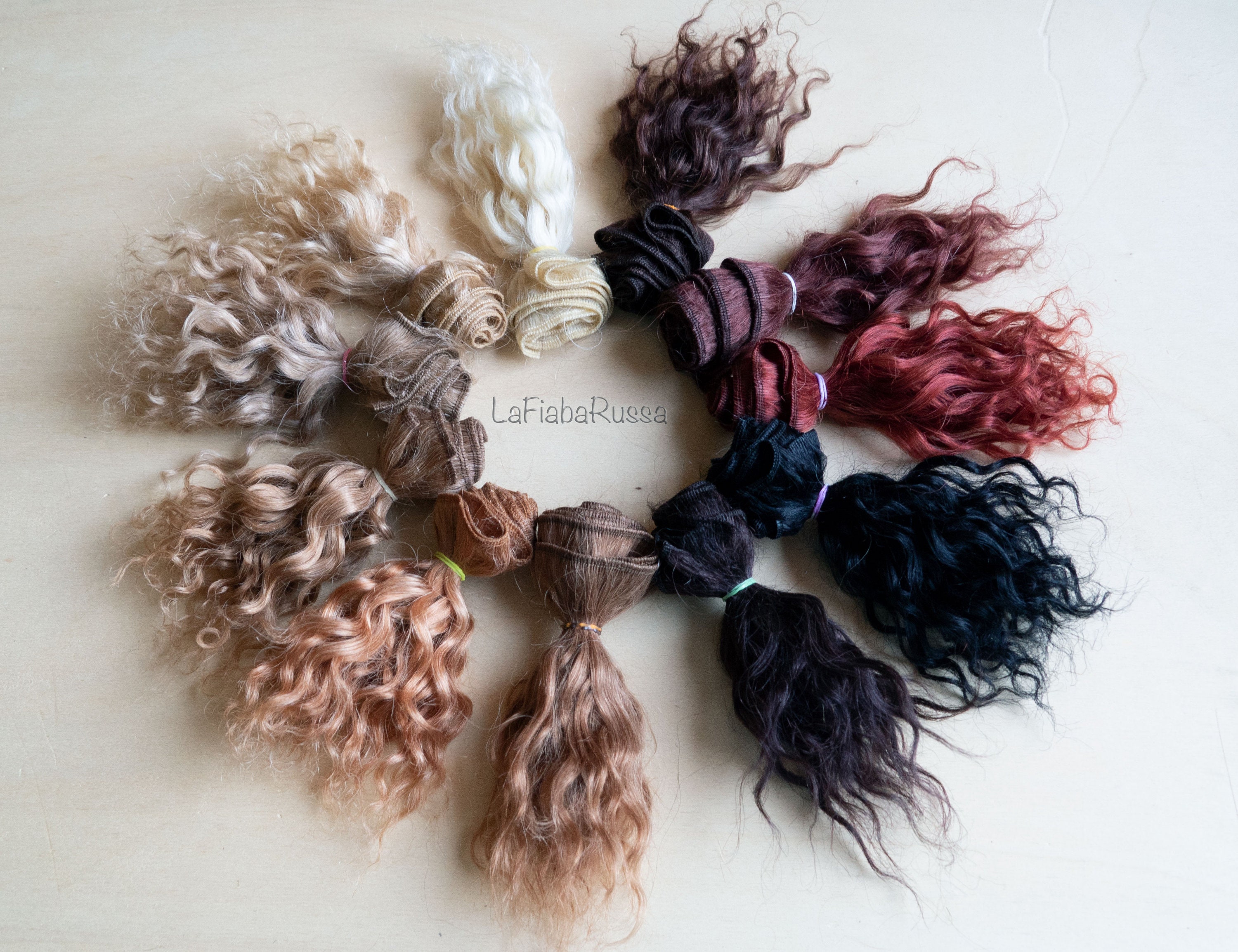 12pcs Doll Wig Doll DIY Wig Doll Hair wefts Wigs Wig Doll Hair Wefts Curly  Doll Hair Fashion Doll Hair Straight Doll Hair for Crafts Component