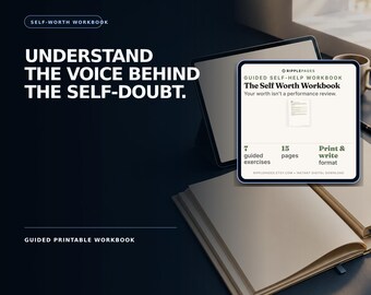 Self Worth Workbook, Guided Self Esteem Journal, Confidence Planner (Instant Download)