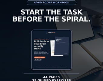 ADHD Focus Workbook: 44-Page Printable Focus Reset System