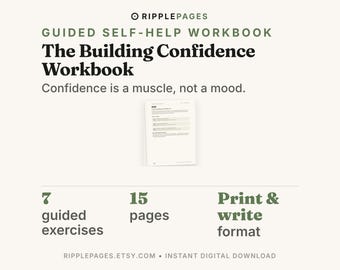 Building Confidence Workbook, Self Esteem Journal, Guided Exercises (PDF Download)