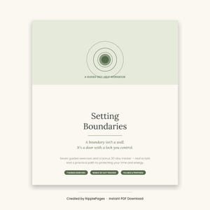 Setting Boundaries Workbook, Guided Self-Help Journal, Scripts (Fillable PDF)