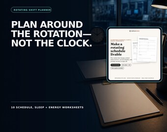 Rotating Shift Planner, 10 Printable Schedule, Sleep & Energy Worksheets