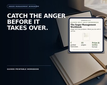 Anger Management Workbook, Guided Self-Help Journal, Coping Skills (PDF Download)