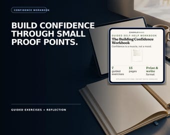 Building Confidence Workbook, Self Esteem Journal, Guided Exercises (PDF Download)