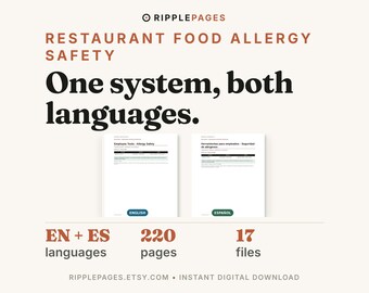 Restaurant Food Allergy Safety System | Bilingual Staff Training + Manager SOP (Digital Download)