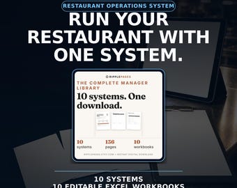 Restaurant Management Templates Bundle: Operations Checklists & Excel Workbooks