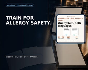 Restaurant Food Allergy Safety System | Bilingual Staff Training + Manager SOP (Digital Download)
