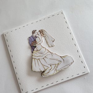 Mini-trouwkaart - bruid en bruidegom