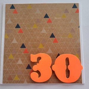30.Geburtstagskarte - Geometrisch, Dreiecke