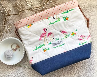 Knitting Project Bag | Flamingo Island