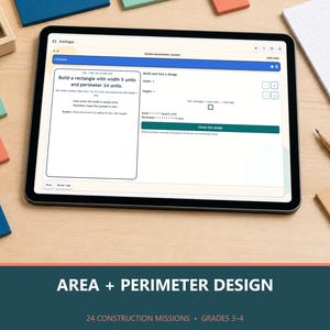 Area and Perimeter Activities, Rectangle Design Lab, Grades 3-4 Math