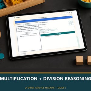 Atividades de raciocínio sobre multiplicação e divisão, análise de erros, matemática do 3º ano.