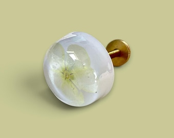 Handcrafted Drawer Pulls with Phlox Flowers in Resin