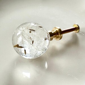 Drawer Pulls with Real Dandelion Flowers in Clear Resin