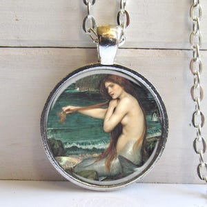 Mermaid Pendant, Mermaid Necklace, Art Pendant, Mermaid Jewelry