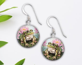 Frog Earrings, Frog Lovers Gift, Cute Frog Jewelry