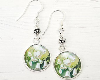 Lily Of The Valley Earrings, Sterling Silver Dangles
