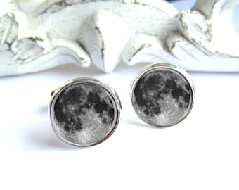 Mens Cufflinks, Moon Cufflinks, Solar System Cufflinks, Mens Space Jewelry