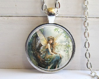 Collar de hadas, joyería de fantasía, colgante de hada del bosque