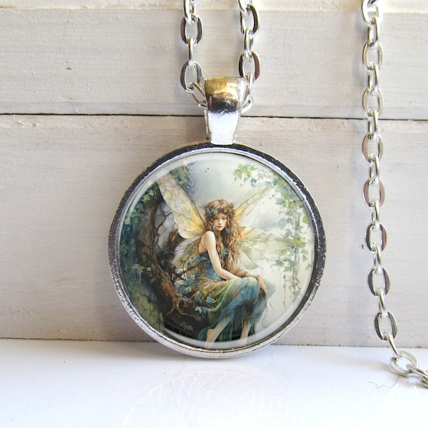 Fairy Necklace, Fantasy Jewelry, Woodland Fairy Pendant