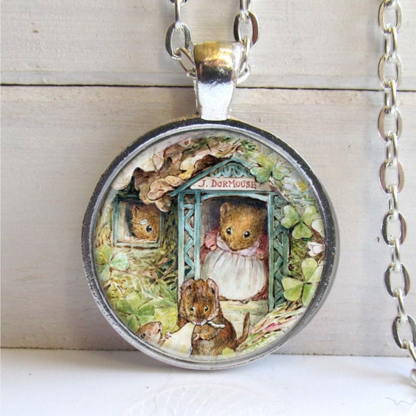 Mouse Pendant, Whimsical Mice Pendant, Cute Mouse Necklace