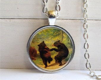 Dancing Bear Pendant Woodland Bear Necklace