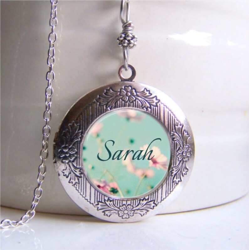 Personalized Locket Necklace Name Necklace Photo Locket Etsy