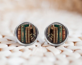 Book Stud Earrings,  Gift For Bibliophile