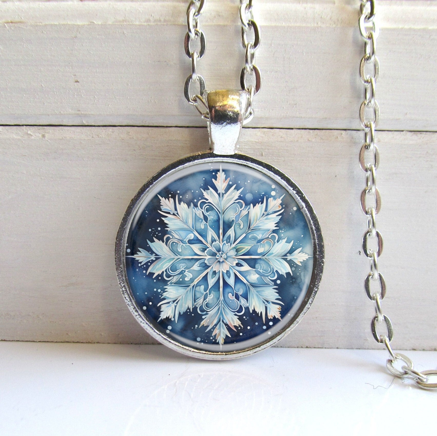 Blue Snowflake Pendant