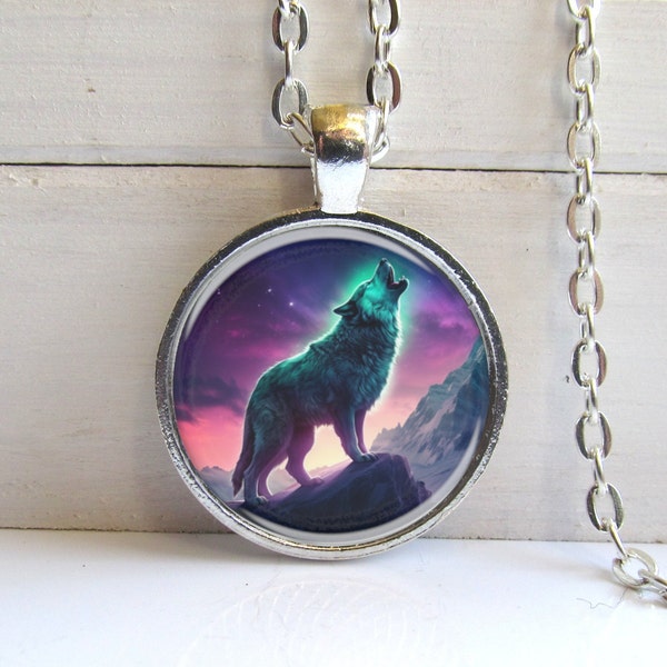 Wolf Pendant Necklace, Animal Spirit Howling Wolf, Jewelry Gift For Wolf Lover