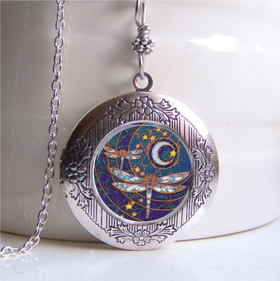 Dragonfly clearance locket necklace