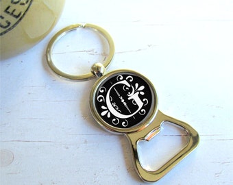 Personalized Bottle Opener, Groomsman Gift, Custom Bottle Opener Keychain