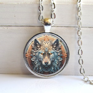 Wolf Necklace, Fierce Fantasy Wolf Pendant, Gift For Wolf Lover