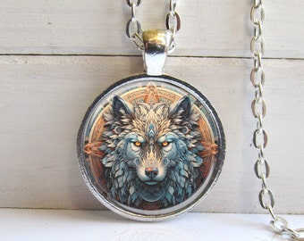 Wolf Necklace, Fierce Fantasy Wolf Pendant, Gift For Wolf Lover