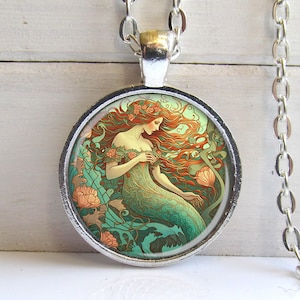 Mermaid Necklace, Mermaid Lovers Gift, Silver Or Bronze Mermaid Art Jewelry