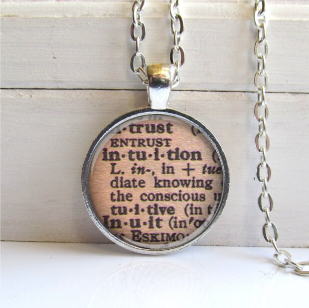 Intuition Pendant Vintage Dictionary Definition Affirmation Etsy