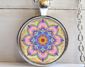 Mandala Pendant, Mandala Art Necklace, Mandala Jewelry