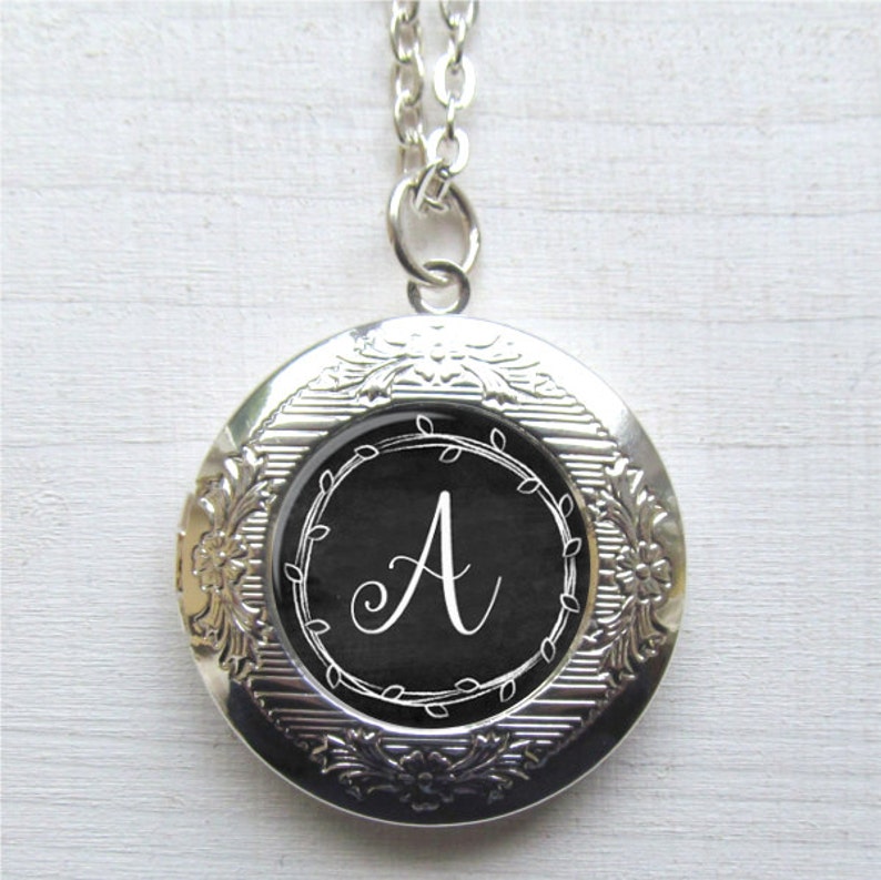 Personalized Locket Custom Monogram Necklace Photo Locket Etsy