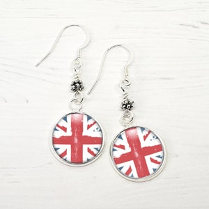 Union Jack Earrings, British Flag Jewelry