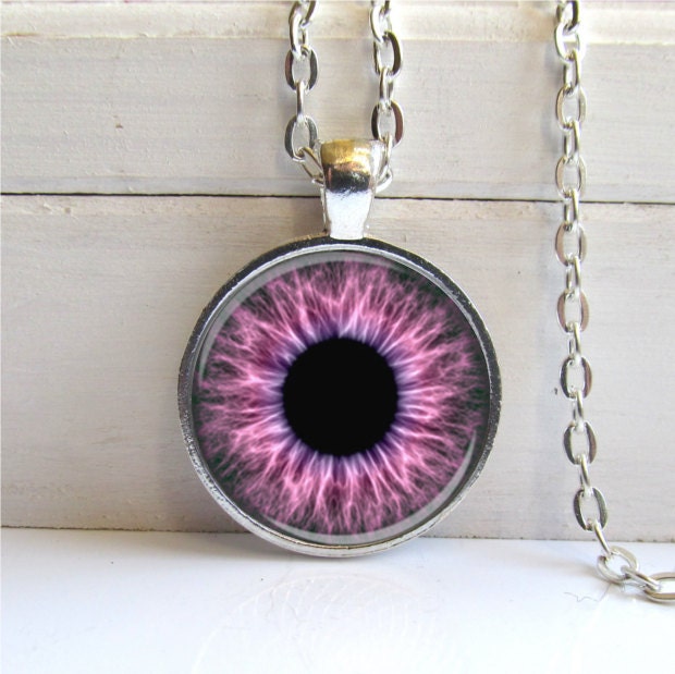 Eye Necklace Purple Eye Necklace Art Pendant Eyeball Etsy UK