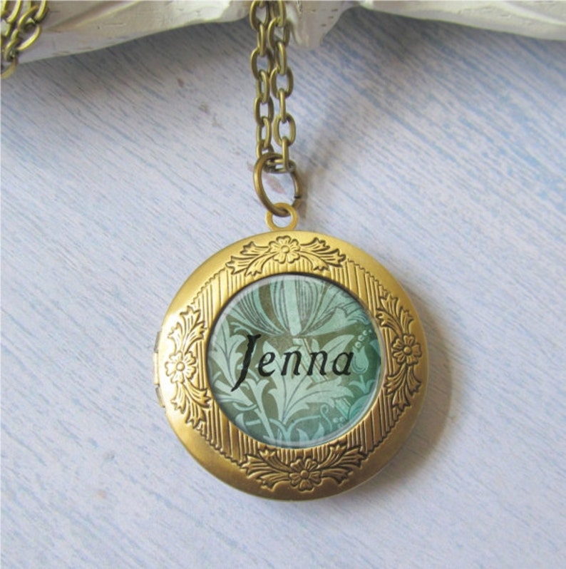 Personalized Locket Name Necklace Bridesmaid Necklace Photo Etsy