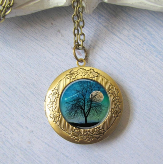 Locket Art Locket Antique Bronze Photo Locket Tree Locket | Etsy