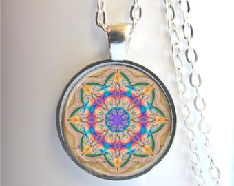 Mandala Pendant, Mandala Art Necklace, Mandala Jewelry