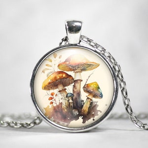 Mushroom Necklace, Forest Mushroom Pendant, Cottagecore Jewelry