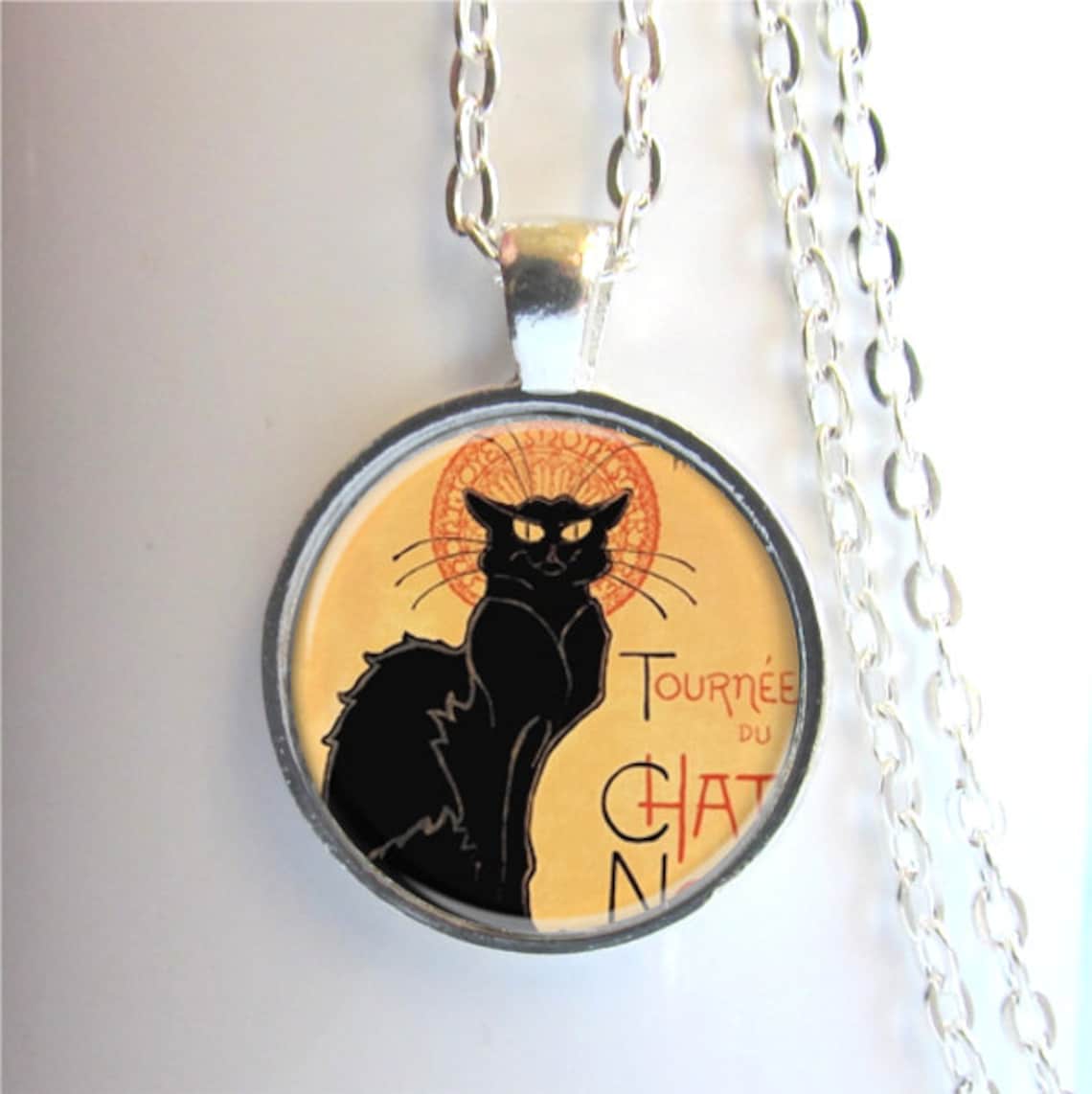 Black Cat Pendant Cat Jewelry Cat Lovers Gift Etsy