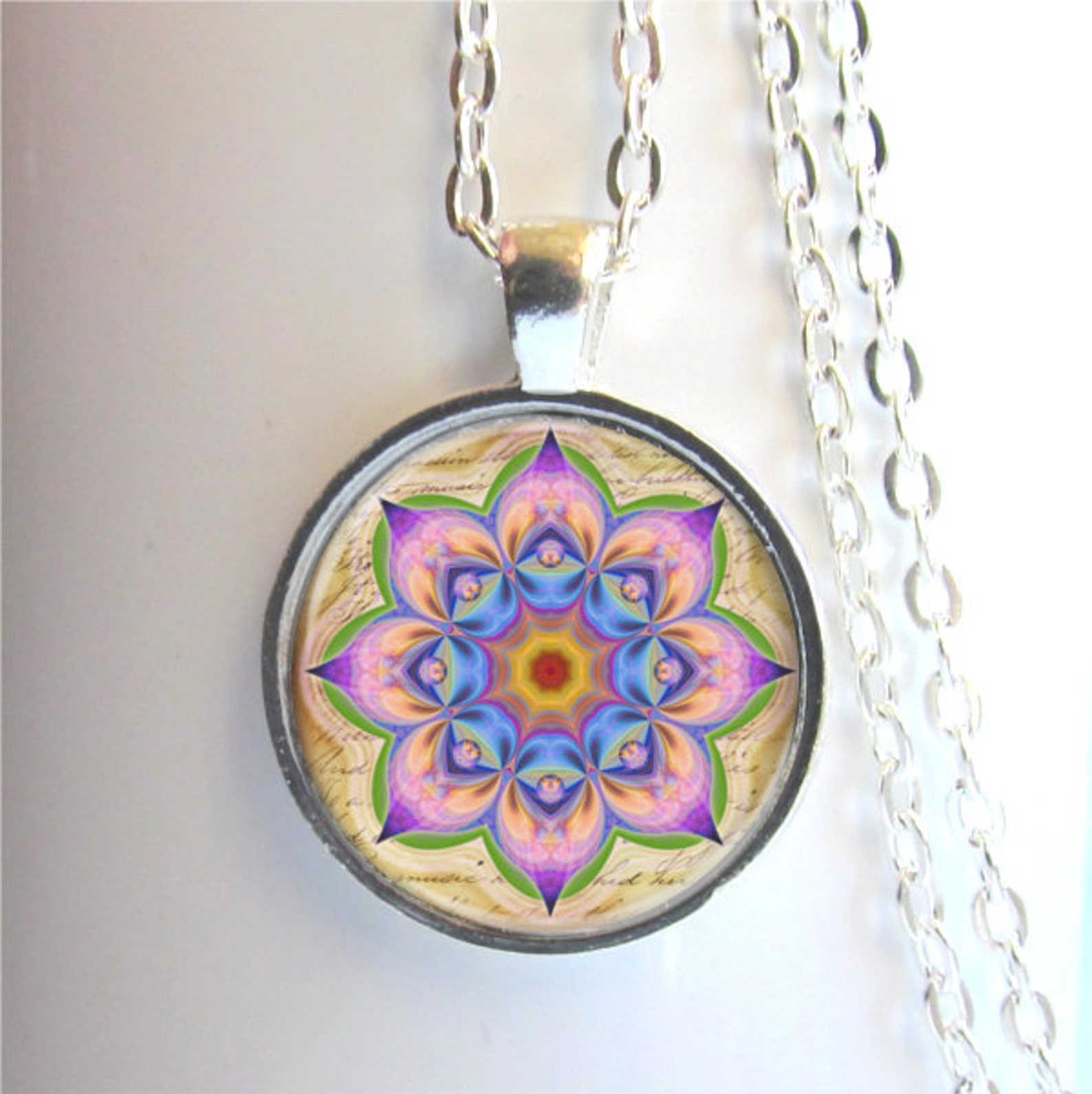 Mandala Pendant Mandala Art Necklace Mandala Jewelry Etsy