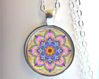 Mandala Pendant, Mandala Art Necklace, Mandala Jewelry