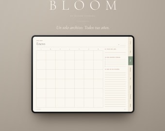 Planner Digital Sin Fechas en Español | Agenda GoodNotes iPad | Hyperlinked Digital Planner | Undated | Mensual Semanal Diario | Hábitos