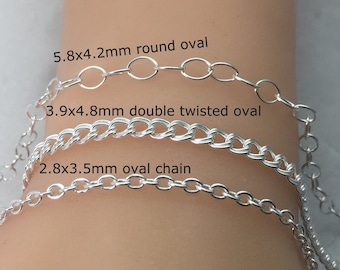Permanent Jewelry Chains by the foot-Round Cable Chain by the Foot-Sterling Silver Round Cable Chains-Permanent Jewelry Supplies
